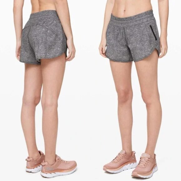 Lululemon Tracker Short V *4" Heather Lux Multi Black Grey Size 8 - Picture 1 of 6